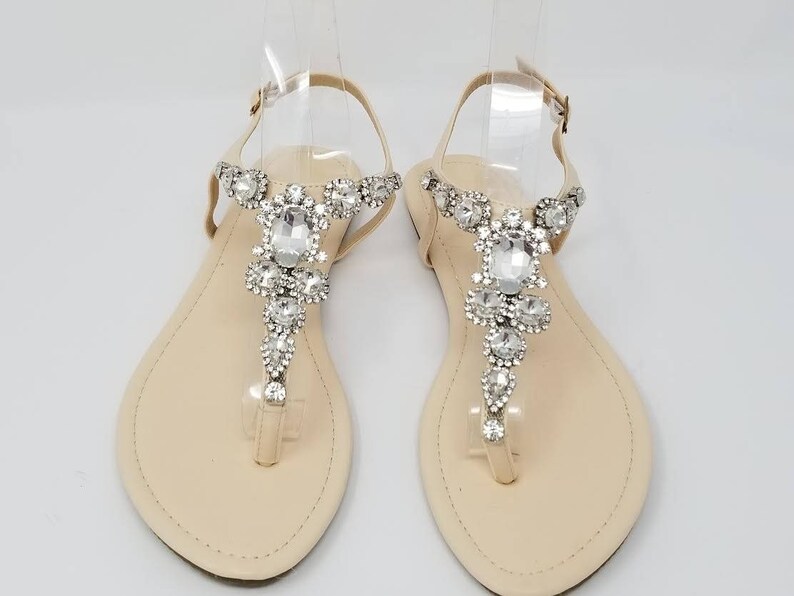 bridal sandals flat ivory