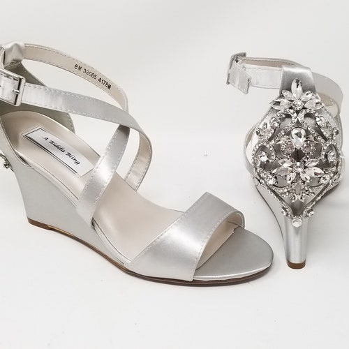 silver wedge heel sandals