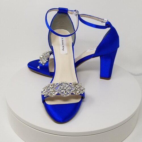 Buy Blue Block Heels Blue Wedding Shoes Blue Chunky Heels Blue