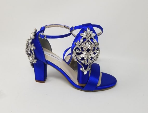 Satin-look pointed heels - Cobalt Blue | Guts & Gusto