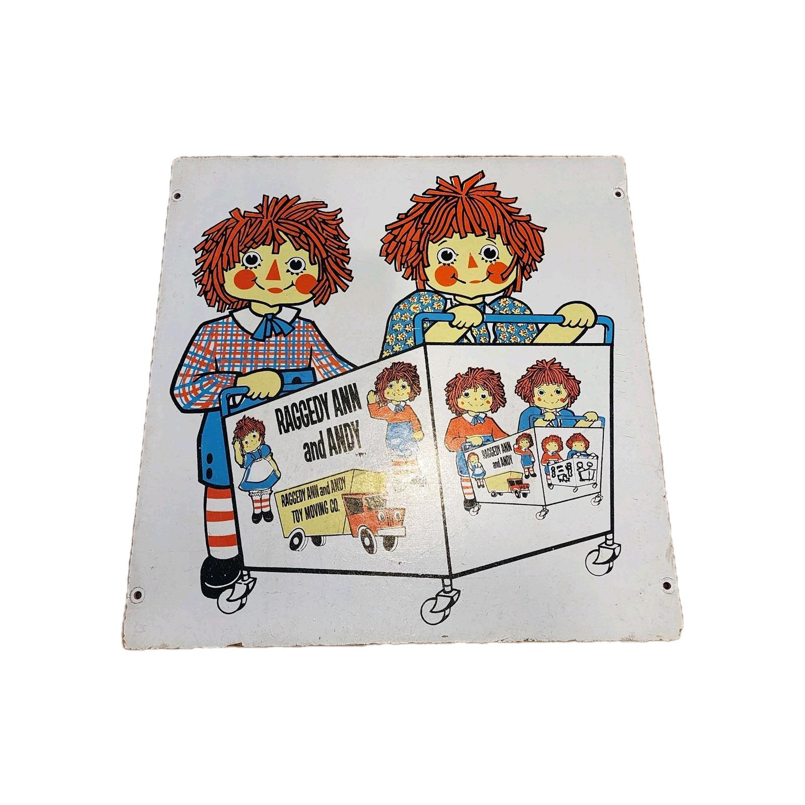 Vintage Raggedy Ann & Andy Toy Moving Co. Sign - 1950s Bobbs