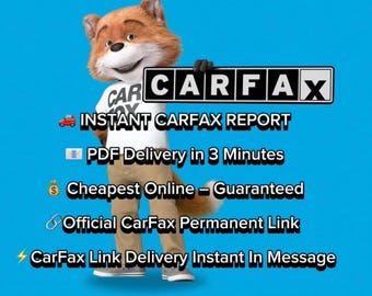 Informe Carfax instantáneo: entrega en 1 a 3 minutos / Precio más bajo / Enlace CarFax permanente
