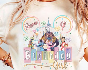 Birthday Girl Shirt, Personalized Birthday Shirt, Disney Stitch Birthday Sweatshirt, Custom Stitch Birthday Shirt, WDW Family Vacation Tee