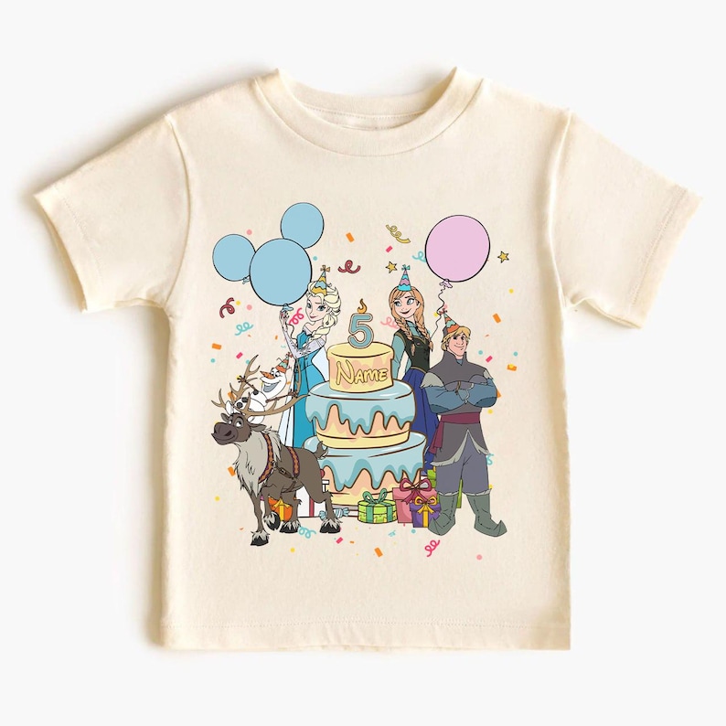 Camiseta de cumpleaños personalizada de Disney, camiseta de cumpleaños de Frozen de Disney, camiseta infantil de Disney, camiseta familiar a juego de Disney, camiseta de Elsa, Anna y Olaf de Disney. imagen 2