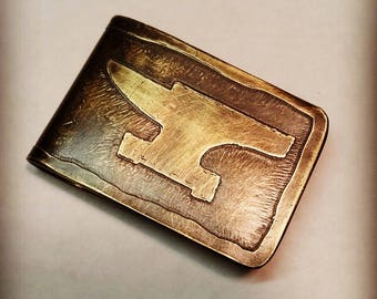 Anvil Money Clip, Brass Money Clip, Anvil jewelry, Gift for Him, gift for metalsmith, blacksmith gift, Personalized money clip