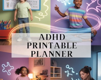 ADHD Planner Printable Set – Daily, Weekly, Monthly (Instant Download)