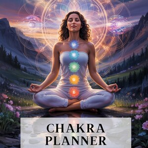 Printable Chakra Planner | Spirituality Planner Digital | Awakening Journal PDF | Chakras Guide | Chakras Worksheet | Chakra Healing Pages