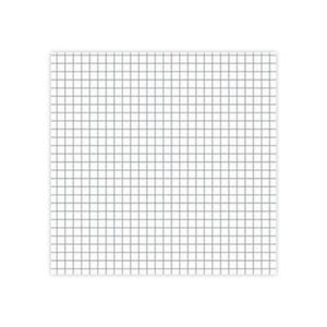 May include: A white square with a grid pattern of thin, gray lines. The grid is evenly spaced, creating a series of small squares across the surface. The design is simple and clean, suitable for various applications.