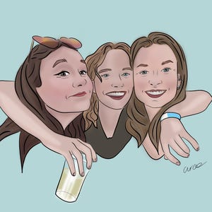 Personalized Cartoon-Style Friends & moments Illustration