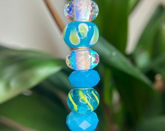 Extremely unique, all glass bead , 17 inch fairy stick ships free