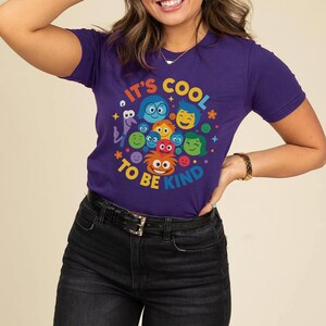 It&#39;s Cool to Be Kind T-Shirt - Positive Vibes Graphic Tee Unisex Kindness Shirt Feel Good Cute Charater Faces Mental Health Awareness