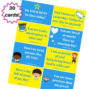 CYBER MONDAY SALE Scripture Inspired Lunch Box Notes for Boys - Instant Download
