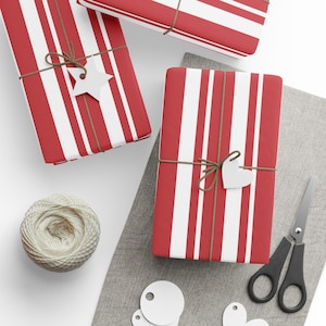 Red Line Christmas Wrapping Paper