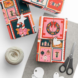 Christmas Postage Wrapping Paper
