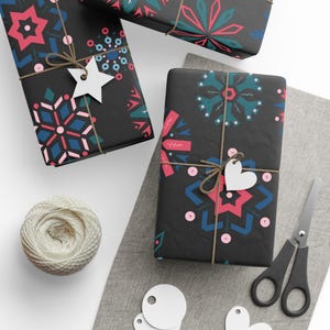 Neon Snowflake Wrapping Paper