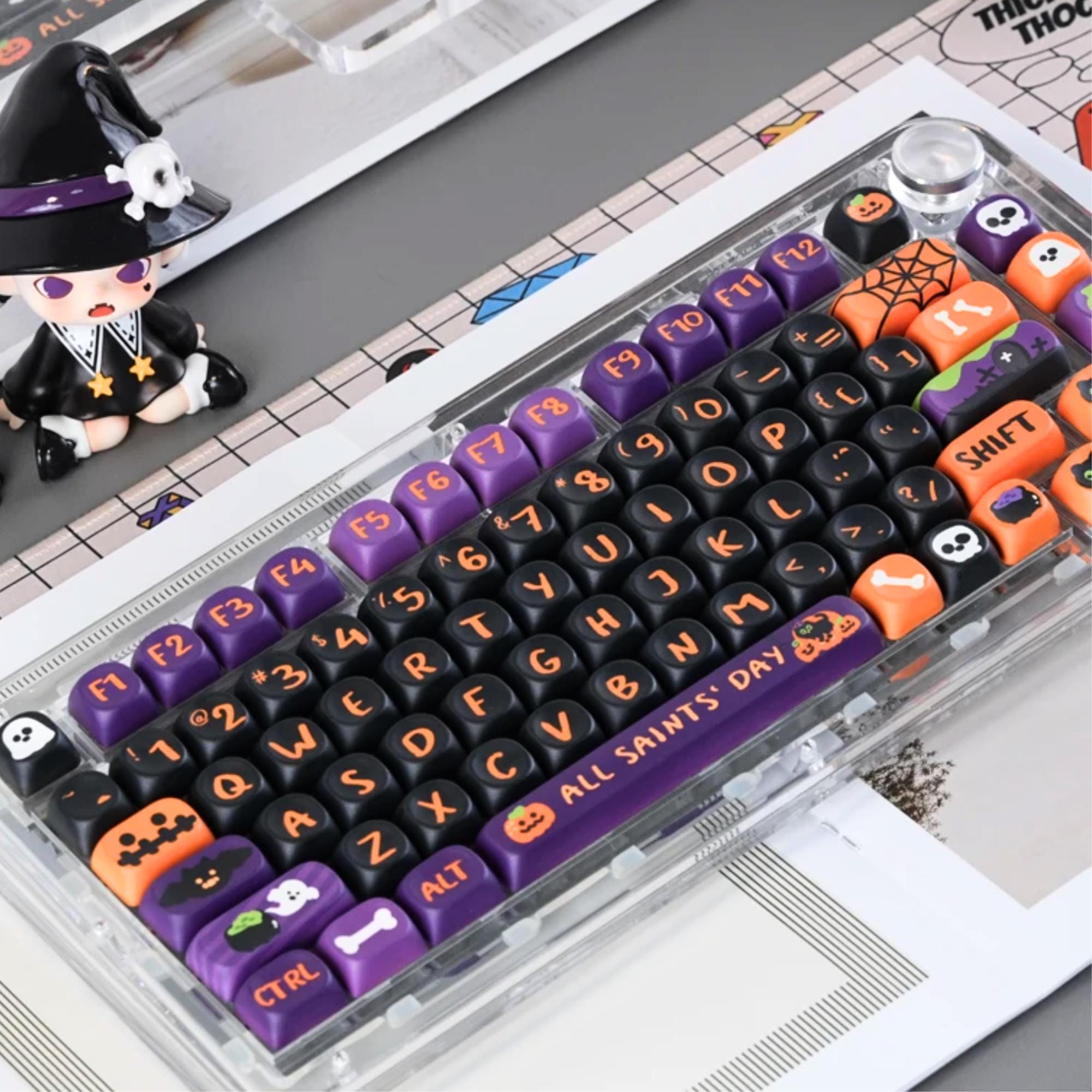 感謝してます ハロウィンオレンジPBTキーキャップセット - メカニカルキーボード用