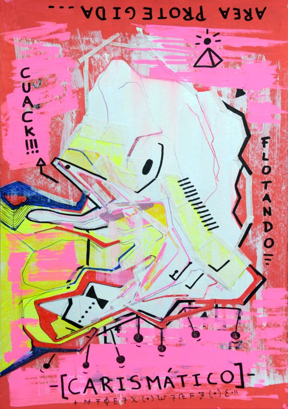 Encontrando criaturas, a veces desconocidas — hand drawn original, A3 (29.7 x 42.0 cm)