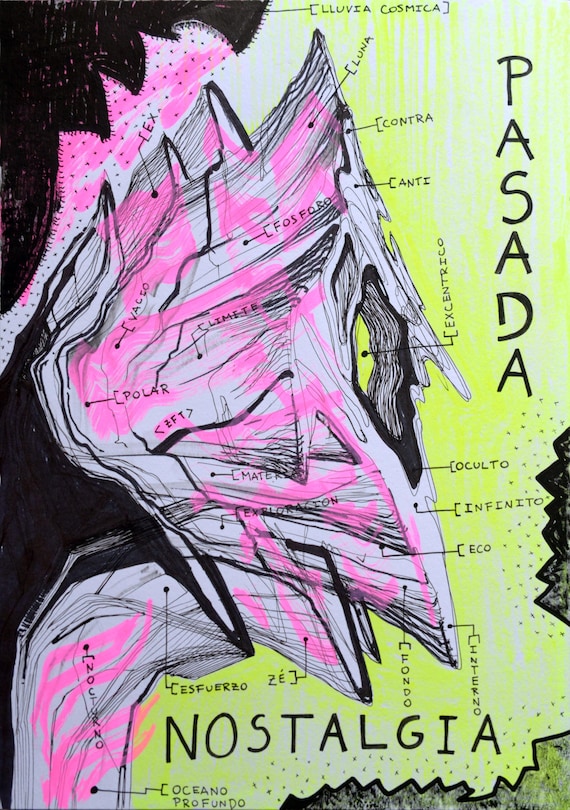 Portales de tiempo pasado — hand drawn original, A3 (29.7 x 42.0 cm)