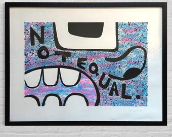 Not Equal (framed, original, drawing)