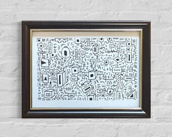 Microcosm!+ ( framed, original, hand drawn )