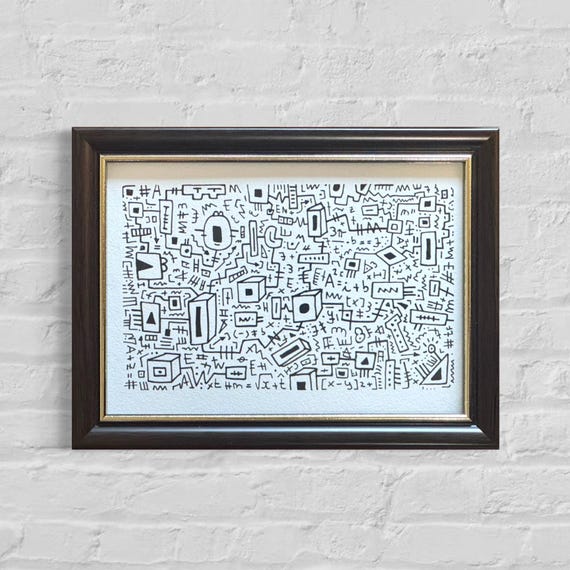 Microcosm!+ — Hand drawn original, 18 x 13 cm
Framed