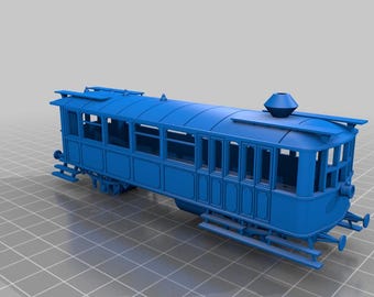 Steam Rail Wagon GANZ 1903 scale model train body