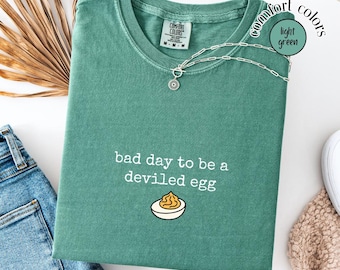 Bad Day to be a Deviled Egg, Funny Thanksgiving Dinner Shirt, Friendsgiving T-shirt, Holiday Food Lover Tee, Fall Thankful Shirt, Turkey Day