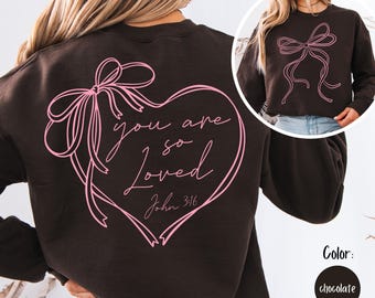 John 3:16 Crewneck, Valentine's Day Bible Verse Sweatshirt, For God so Loved the World, Christian Valentine, Jesus Bible Verse, Grace Shirt
