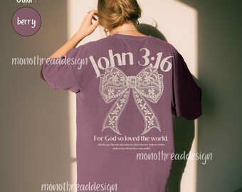 John 3:16 Valentine's Sweatshirt, For God so Loved the World, Christian Valentine Gift, Jesus Bible Verse Shirt, Love and Grace Shirt