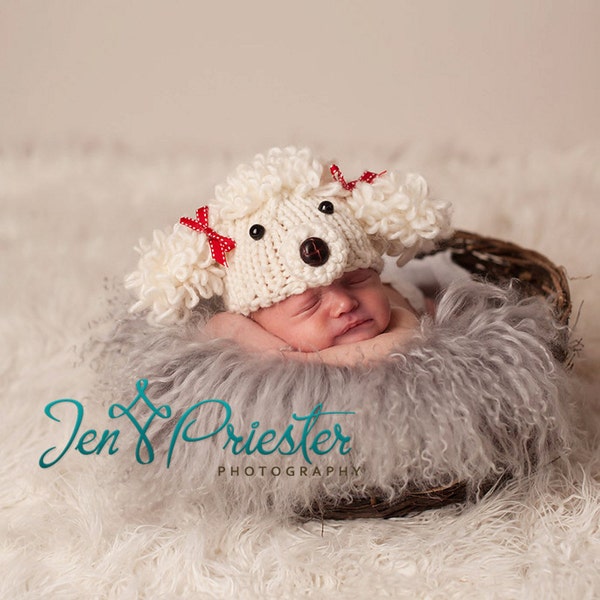 25% off  Poodle baby hat great photograpy prop Many sizes Reserved for tomstrummer With green bows