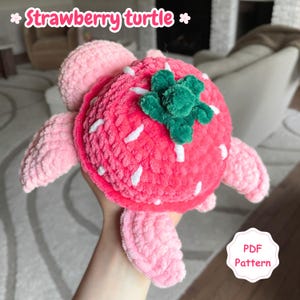 Strawberry Turtle Crochet Pattern | Beginner Friendly Amigurumi PDF (Digital Download)