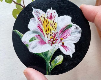 Original Peruvian lily Flower mini Painting