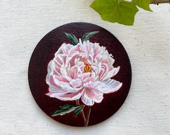 Original painting of a pink Peony