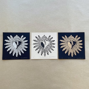Sacred heart original block print