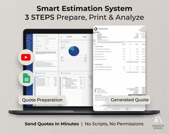 Markup Quote Estimate Generator, Cost Profit Calculator, Google Sheets Bid Template (Digital Download)