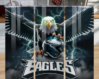 Eagle Football Tumbler Wrap PNG | 20oz Skinny Sublimation Wrap | Sports Mascot Football Team PNG | Game Day Gift for Men | Digital Download