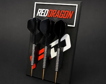 Dartshouder RedDragon Muurbevestiging + Standaardstuk MVG - Luke Littler - Winmau - Target – Display voor 3 darts voor dartbordopstelling