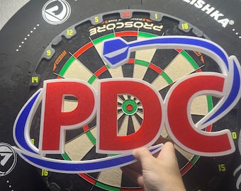 PDC Darts Wandlogo Large and Small | 3D Druck Wanddeko | Darts Zimmer Dekoration