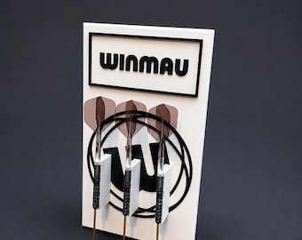 Dartshouder Winmau Muurbevestiging + Standaard MVG - Luke Littler - Winmau - Target – Display voor 3 darts voor dartbordopstelling