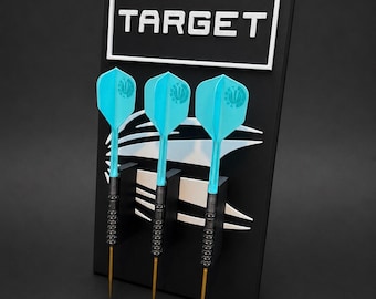 Dartshouder voor wandmontage + standaard MVG - Luke Littler - Winmau - Target – Display voor 3 darts voor dartbordopstelling