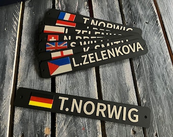 Personalized Racing Nameplate - 10 Choosable Countries
