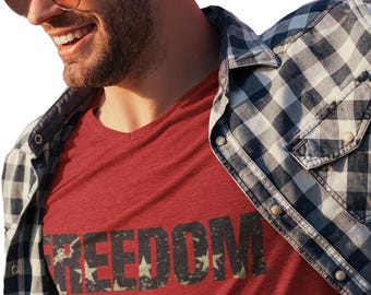 T-shirt Freedom: patriottisch ringgesponnen katoenen T-shirt