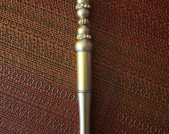 Beautiful Golden Bling Beaded Ink Pen