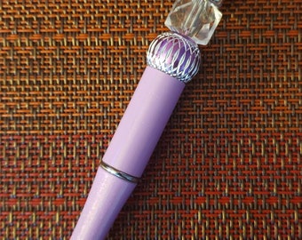 Lovely Lilac Beaded Ink Pen