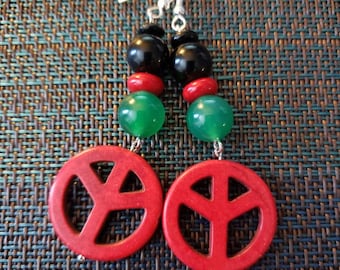 African Vibe Peace Dangles