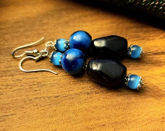 Beauty In Shades of Blue Dangle Earrings