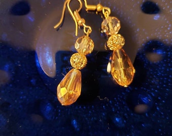 Golden Champagne Dangles