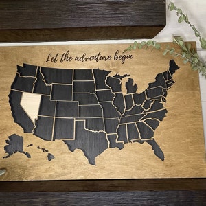 Personalized USA travel map -50 states travel map gift set