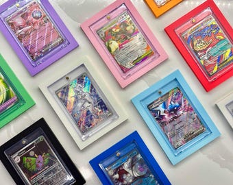 Trading Card Display Frame | Magnetic Snap Showcase, Self-Standing, Wall Mountable