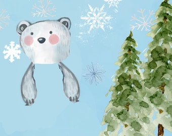 Polar bear footprint craft just add the footprint and you have a wonderful keepsake